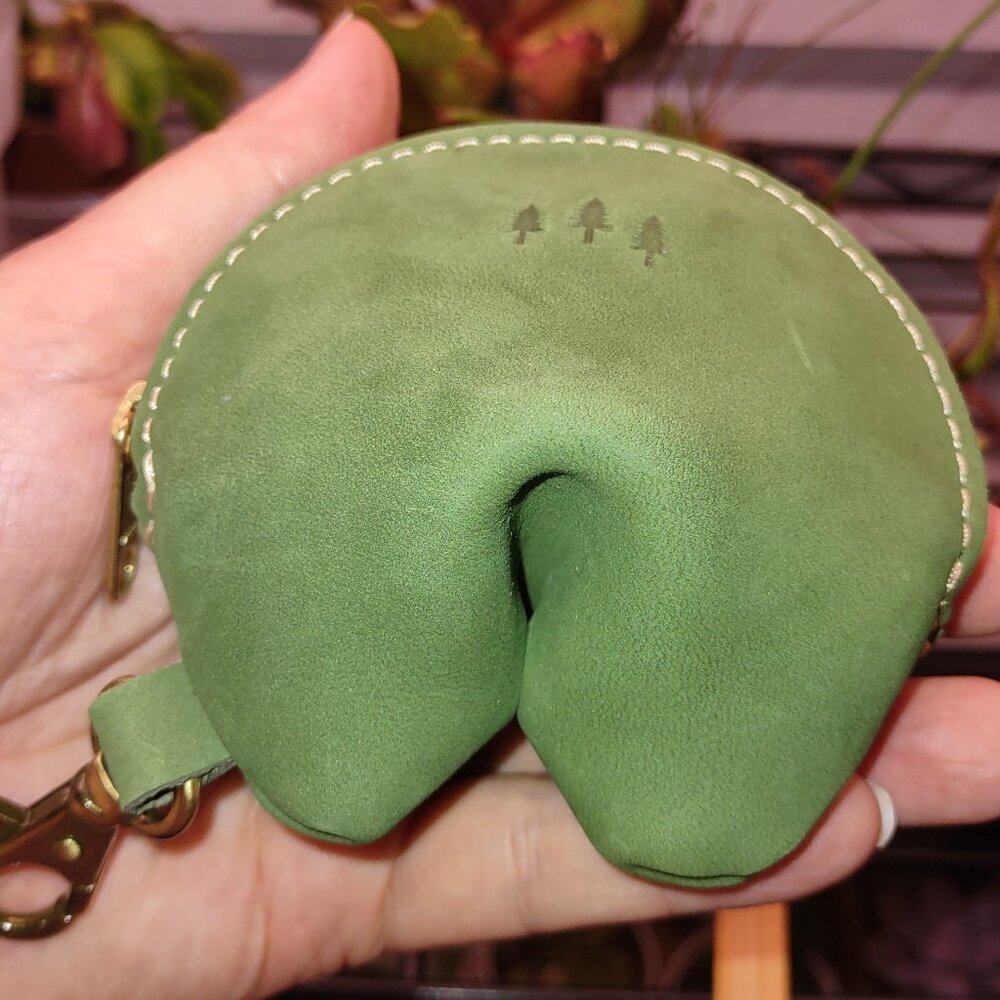 Portland Leather Fortune Cookie keychain pouch, purse flair NWT